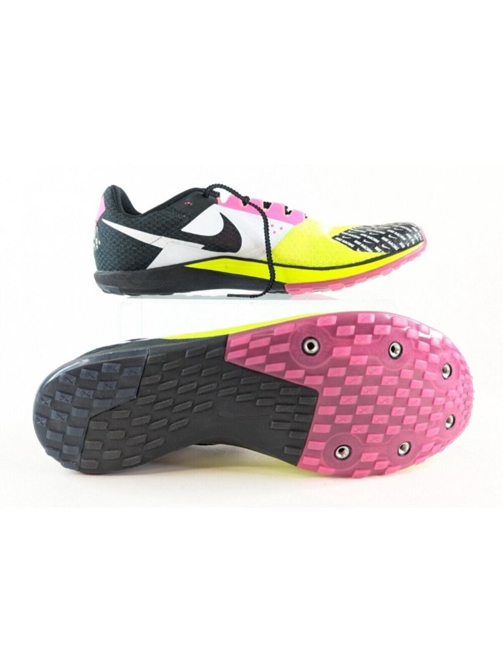Nike Rival Waffle XC 6 Mens Size 10 Cross Country Shoes Volt Yellow Black Pink - Picture 5 of 9